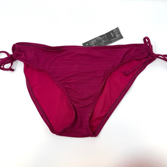 Target Mossimo Tie Side Bikini Bottoms In Magenta Size Large New - Picture 1 of 8
